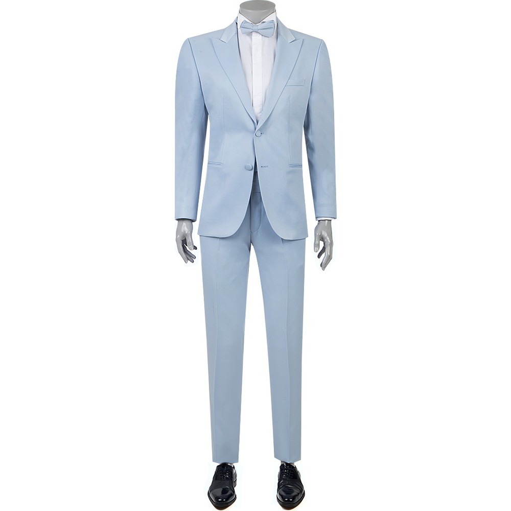 Slim Fit Mavi Takım Elbise