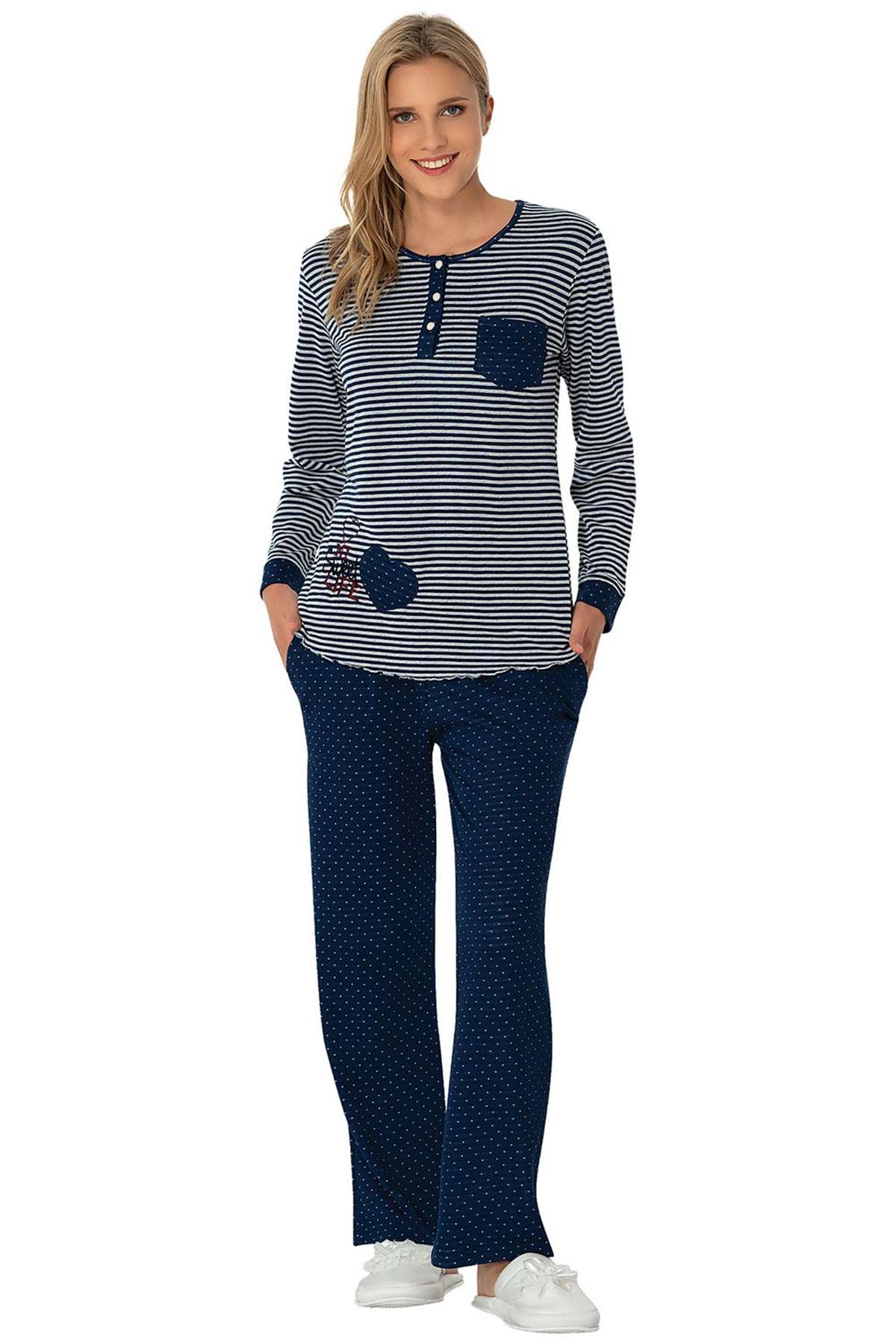 Lacivert Bayan Pijama